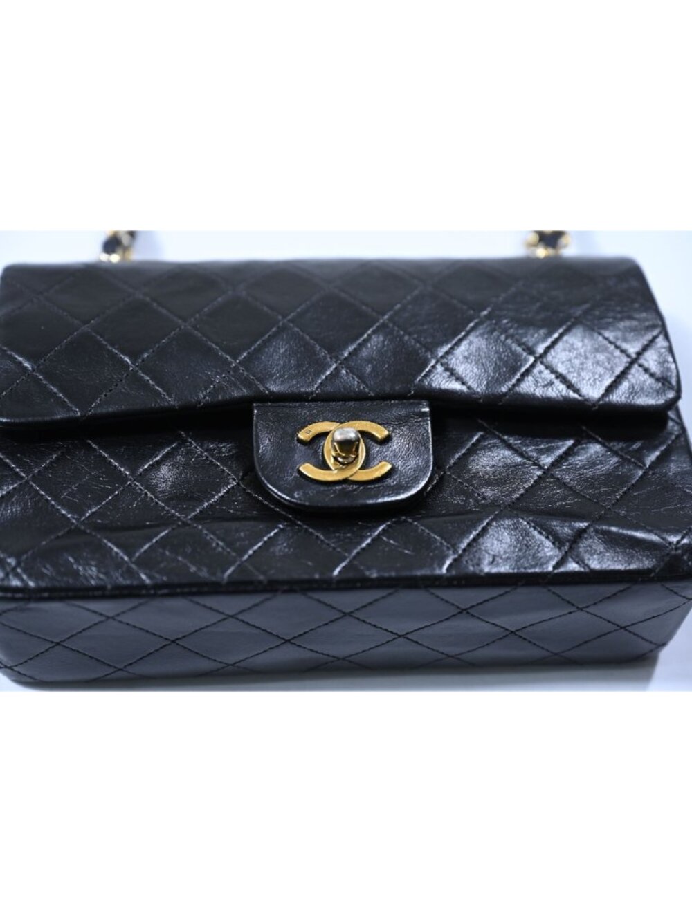 Chanel Vintage 90s Classic Small Double Flap Bag in Black - Picture 10 of 16